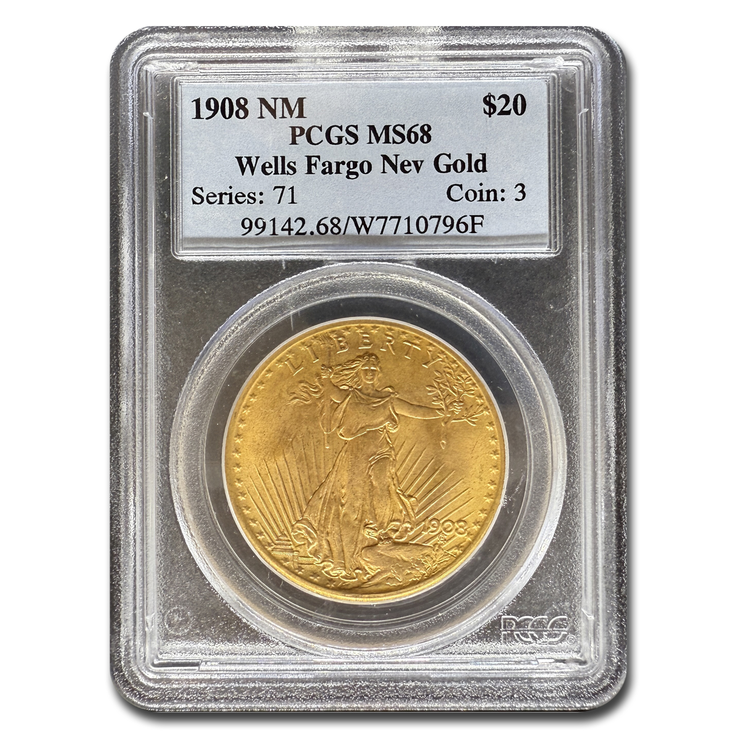 1908 $20 St Gaudens Gold No Motto MS-68 PCGS (Wells Fargo) | eBay
